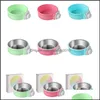 Dog Bowls Feeders Supplies Pet Home Garden Feeding Bowl Hanging Non-Slip Cats Dogs Food Stainless Steel Removable Puppy Water Feeder Can B