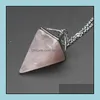 Kunst en ambachten vierkante piramide kegel steen opaal kristal pendum hanger ketting chakra genezende sieraden voor vrouwen heren ketting sport2010 dhswk