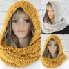 Beanie/Skull Caps Winter Beanies Women Scarf Knitted Hat Hooded Gorras Bonnet Warm Baggy Hats For Davi22