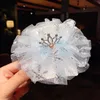 Accessori per capelli per bambini coreani bella ragazza Principessa garza fiocco di neve forcina corona tridimensionale clip laterale forcina per bambina