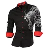 Mäns casual skjortor Sportrendy Men's Shirt klänning avslappnad långärmad Slim Fashion Dragon Stylish JZS041 220926