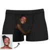 Personnaliser drôle Po Boxer sous-vêtements personnalisé visage petite amie slips imprimé Po hommes boxeurs Couple mari anniversaire cadeau 220512