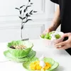 ディナーウェアセットクリエイティブな食器サラダボウルかわいいインスタントヌードルシングルセラミック大型家庭料理プレートセットディナーウェア