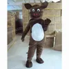 Costume da mascotte di maiale marrone di Halloween Costume da personaggio dei cartoni animati di alta qualità Completo da adulto unisex Vestito da carnevale di Natale
