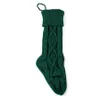 46cm Knitted Christmas Socks Christmas Tree Ornament Solid Color Children's Gift Candy Bag F0715