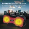 2023 Bluetooth Hoparlör Anten LED Işık Boombox 5.0 EDR Dual Woofer Radio FM 3D Stereo Taşınabilir Kanca Tutucu BT Hoparlör NR2029FMD