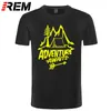 REM Adventure ждет писем футболку путешествия, сосна, горы, палатка печать высшего качества чистый хлопок унисекс 220325