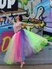 Kolor jednorożca Puffy kobiety Crinoline Tutu spódnice długie Rainbow Bridal Petticoats Cosplay Underskirt Rockabilly Tutu Party Sperts CPA1257932