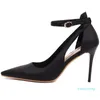 Dress Shoes Ankle Straps High Heels Pumps Woman Elegant Sexy Pointed Toe Fashion Black Green 2022