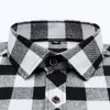 Höst Casual Mäns Flannel Plaid Shirt Märke Male Business Office Red Black Checkered Långärmad T-shirts Kläder 220322