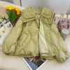 Giallo verde giallo imbottito piumino imbottito cappotto inverno parka inverno vestiti inverno collare bambola giacche a bolle sciolte L220725