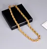 18K Chains Thick fried dough twist Chain hip hop Overlay style Jane Gold Plated Necklace 51cm