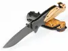 最高品質のフリッパー折りたたみナイフ440cブレードウッドハンドル屋外キャンプポケットナイフ
