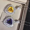 Hänge halsband utsökt charm geometriskt halsband inlay bländande triangel kristall zirkon mode 925 silver smycken kvinnors bröllop g