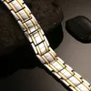 Male Health 15mm Gold Chain Wrist Band Magnetic Men Acciaio inossidabile Benefici Braccialetto energetico