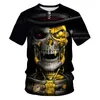 Skull Picie T-Shirt Beer Man Męska koszulka Męska swoboda