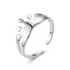 Vintage Silver Band Ring Opening Adjustable Stainless Steel Rings for Men Women Lover Couples Jewelry Wedding Gifts