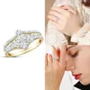 Earrings & Necklace Creative Heart-shaped Two-tone Ring Gold-plated Ladies Love Heart Fashion Jewelry For LoversEarrings