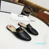 Designer Mulheres chinelas de mocassins masculinos genuínos sandálias de couro de couro