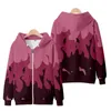 Molus de moletons masculinos Aphmau Merch Zipper Flame Purple e Red 3D Print Jackets Casacos para homens homens de rua Kawaii Cádondão infantil