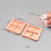 4 Grids Square Eye Shadow Case Pink Makeup Blush Refillable Box Clear Lid Empty Plastic Cosmetic Powder Palette 30pieces