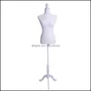 Kvinnlig mannequin torso klänning form display halv längd dam modell med stativ står för kläda från usa drop leverans 2021 smycken pac