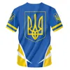 3D Ukraine T Shirt Design Flagge Druck Männer Ukraine Jersey Kurzarm Plus Größe Sommer Individuelles T-shirt Drop Großhandel 220607