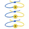 2022 Boho Sunflower Blue Yellow Bracelet Daisy Adjustable Woven Bracelet Ladies Bangle Vintage Jewelry Couple Bracelet Lucky Friendship