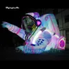 Duże nadmuchiwane LED astronauta karnawałowe dekoracje sceny 6M Figurka Figurka Model powietrza powietrza w połowie długości Spaceman na wydarzenie