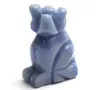 1.5 INCHES Height Small Size Dog Statue Crafts Natural Chakra Stone Carved Crystal Reiki Healing Animal Figurine 1pcs