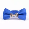 Fashion metal bow tie Polyester Adjustable bowknot s butterfly men's Decorated Neckwear gift 2pcs/lot W220323