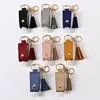 Keychains Hand Sanitizer Leather Keychain Holder Travel Bottle Refillable Container 30ml Flip Reusable Tassel ClipsKeychains