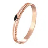 Armreif Bilaterale Kette Form Und Oval Schwarz Emaille Edelstahl Gold Farbe Frau Armband Schmuck Großhandel Femme Geschenk Raym22