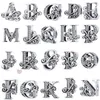 Ny S925 Sterling Silver Bead Charm English Alphabet Ladies Popular Pärl Pendant Original Fit Pandora Armband Diy Women's Jewelry Gift