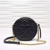 Sacs de messager de concepteur Sacs ronds en cuir véritable Lady Circle Heart Chain Purse Fashion Cross Body pour femmes Sac cosmétique de couleur unie Sacs à bandoulière de luxe Sacs à main