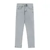 2021 Новое поступление флуоресцентного буквенного принта, хлопковые мужские джинсы в стиле хип-хоп, корейские повседневные прямые винтажные джинсовые брюки, Pantn T220803