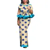 Bintarealwax 2 -delige jurk Afrikaanse jurk vrouwen roksets traditionele 2 stuks pakken op maat gemaakte dashiki -tops en rokken plus size kleding wy5104