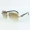 Buffs Sunglasses 3524020 검은 색 질감 버팔로 혼 및 중간 다이아몬드