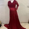 Ny spet Chiffon Maternity Photography Props Long Dress Söta graviditetsklänningar Elegence Gravida kvinnor Maxi -klänning för fotografering 2492 T2