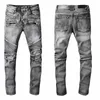 Designer Jeans Mens Jean Lettre Distressed Skinny Ripped Biker Slim Fit Moto Bikers Denim pour Homme Mode Mans Pantalon Noir Pour Hommes