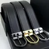 Designer Belts For Womens Mens Belt Black Genuine Leather Gold Smooth Buckle Width 3.4cm with Box SIZE 100-125CM