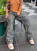 Vintage Cargo Pants w lupgy dżinsy kobiety mody streetwearu Streetwear proste wysokiej talii Y2K Casual Denim Spoders kombinezon 220726