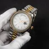 Relojes mecánicos automáticos para hombre, reloj de pulsera luminoso resistente al agua con bisel de 41MM de acero inoxidable para mujer y diamante, relojes para regalo C5