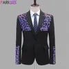 Moda colorida lantejoulas retalhos blazer jaqueta homens marca um botão entalhado lapela festa de casamento traje de baile homme 4xl 220815