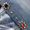 Kapital Jeans erkek kadınlar kapital pantolon vintage yıkanmış kakma mücevher sıkıntılı pantolon Tag giysileri t2208038145988