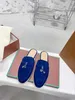 men Beach slippers Designer shoes Lazy Flat Baotou Flip flops shoe 100% leather lady SHoes Slides Suede letter classic women slipper Metal mens Sandals 4412ess