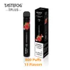 Tastefog 11 Flavors Tplus jetable Vape Pen Shenzhen Factory 800Puff Qualité en Europe Cigarette électronique avec emballage de vente au détail