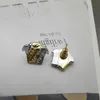 Fashion Designer Earrings V Letter Banshee Head 18K Gold Plated Womens VE15