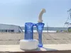 Pipa da fumo RBR, blu e bianco, narghilè dab rig, giunto da 14 mm dal design accattivante benvenuto su ordinazione, concessioni sui prezzi