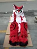 Fursuit Long-haired Husky Dog Fox Wolf Mascot Costume Fur Adult Cartoon Character Halloween Party Cartoon Set #113